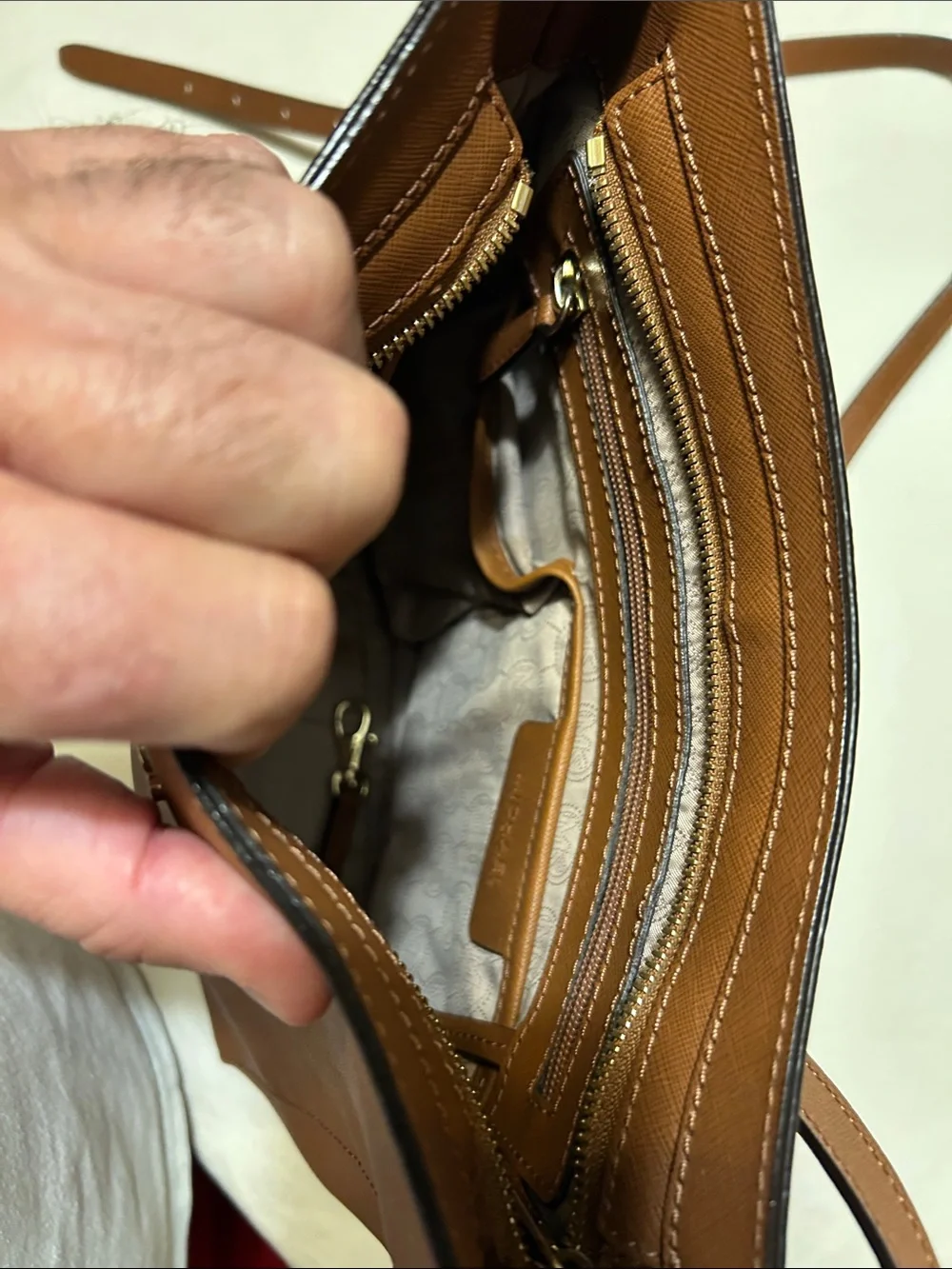 Michael Kors Cognac Saffiano Leather Crossbody Bag
